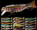 17 Renk 17 CM/11g 6# Kanca 3D Gözler Plastik Yem Tam Yüzme Katmanı Çok Eklemli Balıkçılık Cazibesi