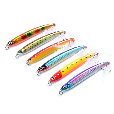 6 Colors 10CM/14.4G 6#Hooks Perch,Catfish Plastic Hard Bait Sinking Pencil Fishing Lure