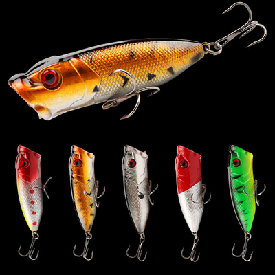 5 Colors 7CM/12.20g Perch,Catfish Plastic Hard Bait Casting Trolling Popper Fishing Lure