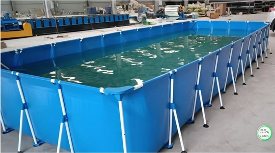 25Mx5M Dış PVC Tarpaulin Yüzme Havuzu Metal Çerçeve