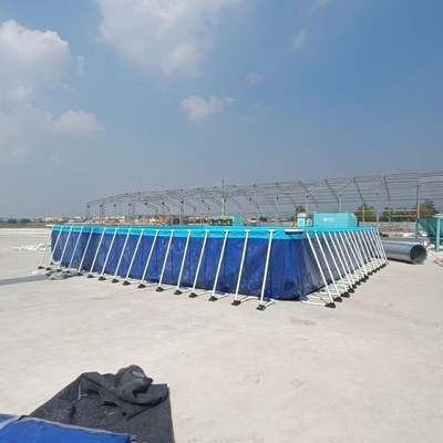 25Mx5M Dış PVC Tarpaulin Yüzme Havuzu Metal Çerçeve