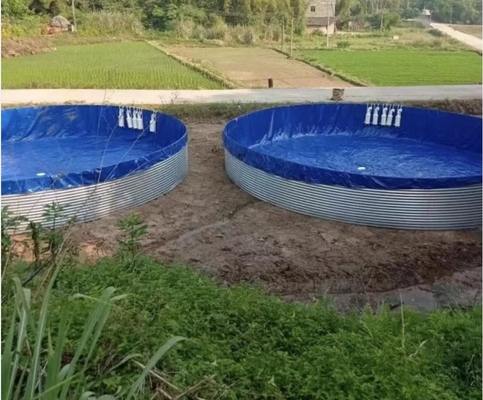 Akvaryumlar Galvanize Yapraklı Politen Balık Havuzu 10M D 1.20M H