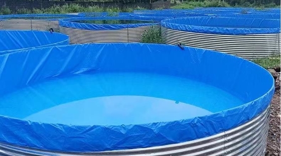 Yüksek yoğunluklu galvanizli levha tarpaulin balık tankı 5M D 1.45M H