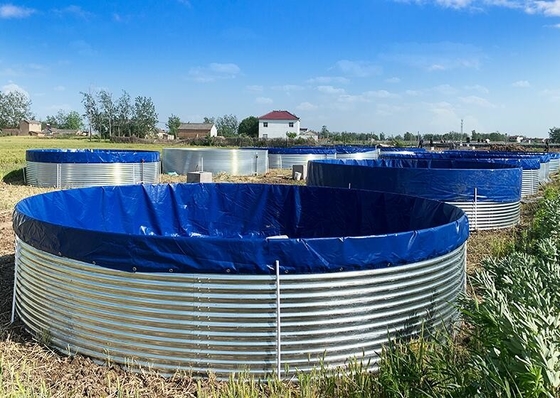 Yüksek yoğunluklu galvanizli levha tarpaulin balık tankı 5M D 1.45M H