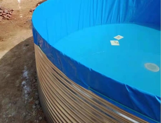 Yüksek yoğunluklu galvanizli levha tarpaulin balık tankı 5M D 1.45M H