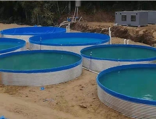 Galvanize Yaprak Akvaryumlar Tarpaulin Balık Yetiştirme Tankı 30M Enlem Büyük