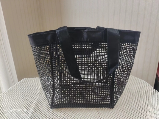 Polyester Mesh Güçlendirilmiş PVC Kaplama Dayanıklı Plaj Çantası Alışveriş Çantası