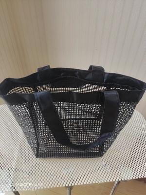 Polyester Mesh Güçlendirilmiş PVC Kaplama Dayanıklı Plaj Çantası Alışveriş Çantası