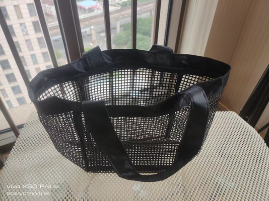 Polyester Mesh Güçlendirilmiş PVC Kaplama Dayanıklı Plaj Çantası Alışveriş Çantası