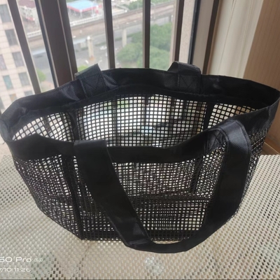 Güçlü Yük Taşıma Kapasitesi Alışveriş Çantası Plaj PVC Mesh Çantası Özel Tasarım Logo