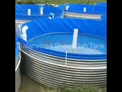 Galvanizli Yaprak Balık Tankı PP Alt Kanalı DN110MM Katlanabilir Tarım Balık Havuzu